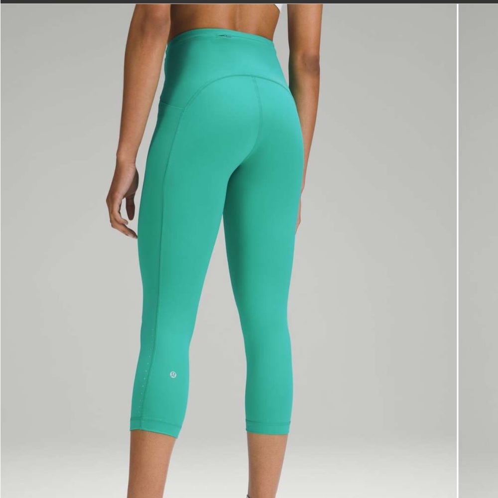 $118 Lululemon Swift Speed HR Crop 21” Green Running Leggings Gym Sz 0 NWT*M16